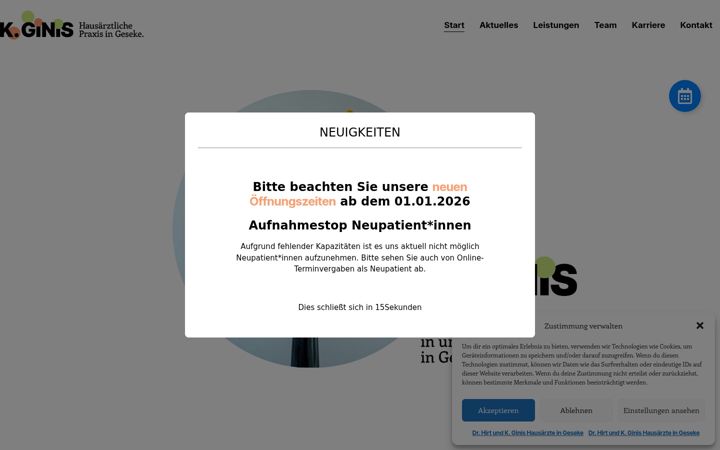 Screenshot of hausaerzte-geseke.de