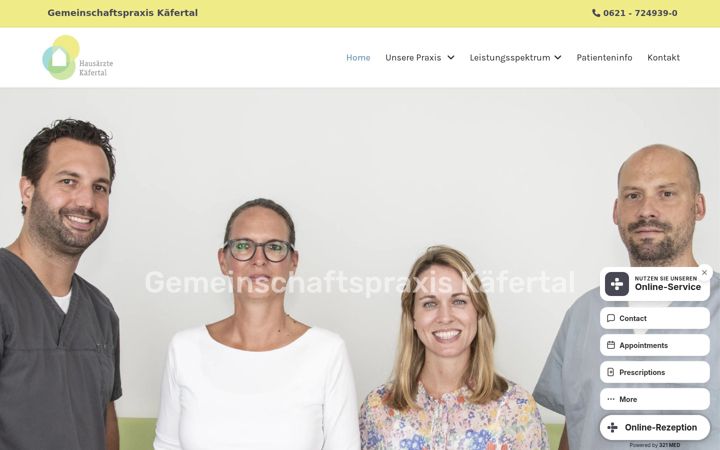 Screenshot ta' hausaerzte-kaefertal.de