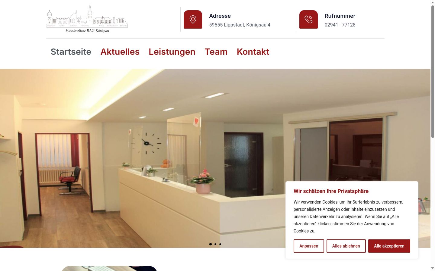 Screenshot tal-banner tal-kunsens muri qabel kwalunkwe interazzjoni