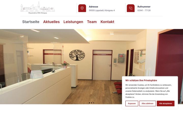 Screenshot ta' hausaerzte-koenigsau.de