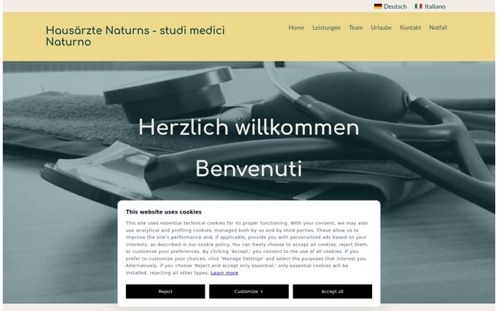 Screenshot of hausaerzte-naturns.eu