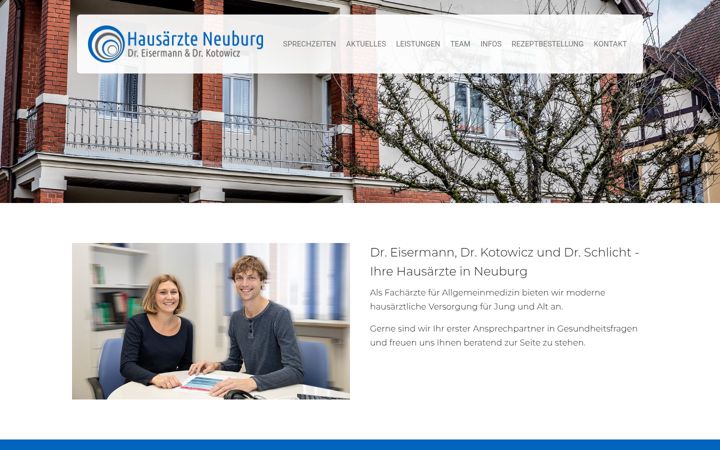 Screenshot of hausaerzte-neuburg.de