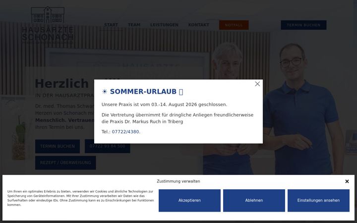 Snimka zaslona za hausaerzte-schonach.de