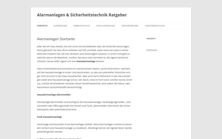 Screenshot of hausalarmanlage.org