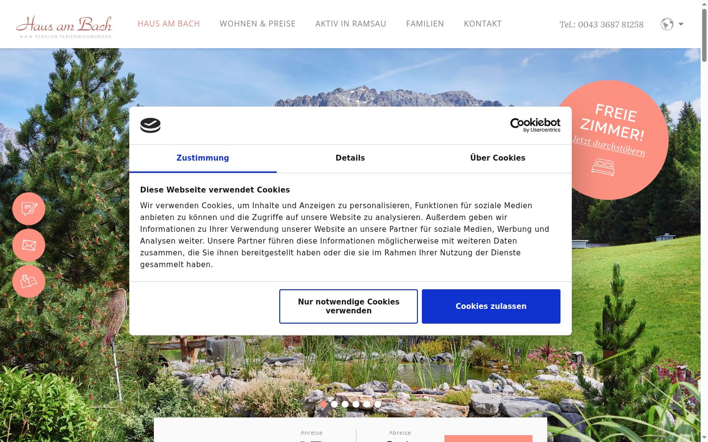 Screenshot of the consent banner shown before any interaction