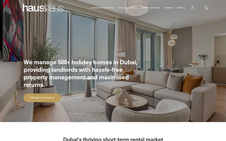 Screenshot of hausandhausholidays.com