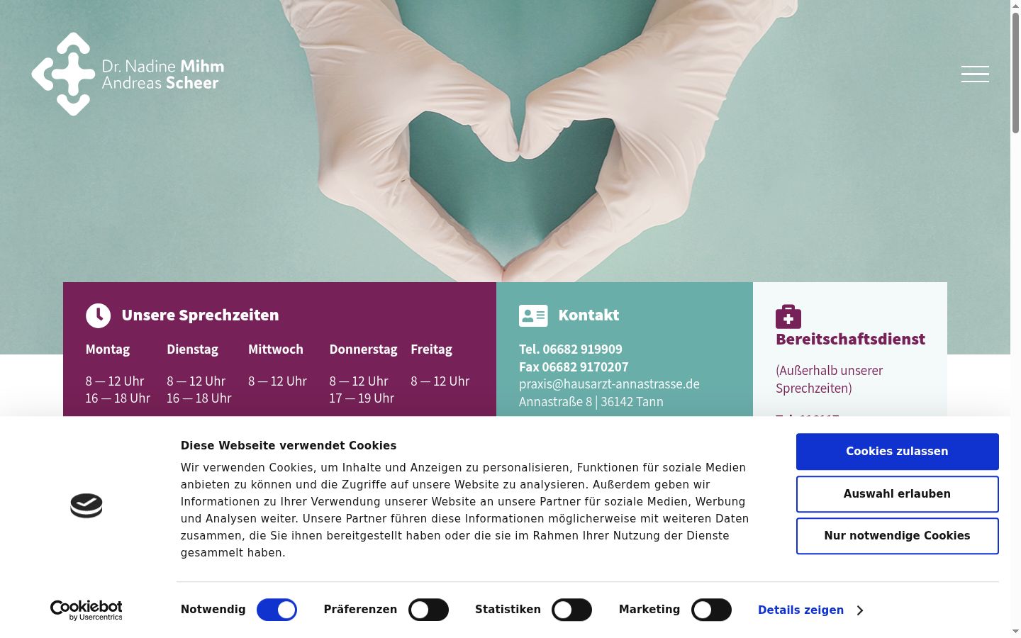 Snimka zaslona bannera za privolu prikazanog prije bilo kakve interakcije