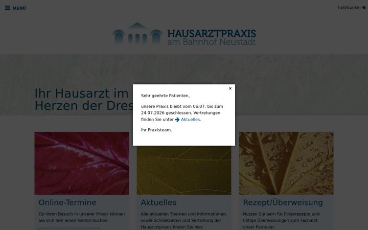 Képernyőkép: hausarzt-bahnhof-neustadt.de