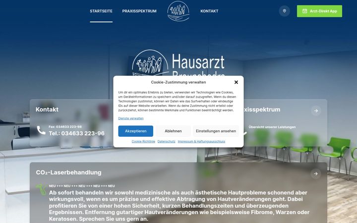 Screenshot of hausarzt-braunsbedra.de