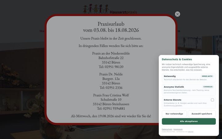 Képernyőkép: hausarzt-bueren.de