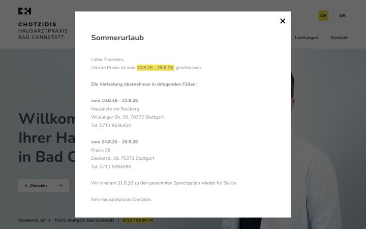 Screenshot of hausarzt-chotzidis.de