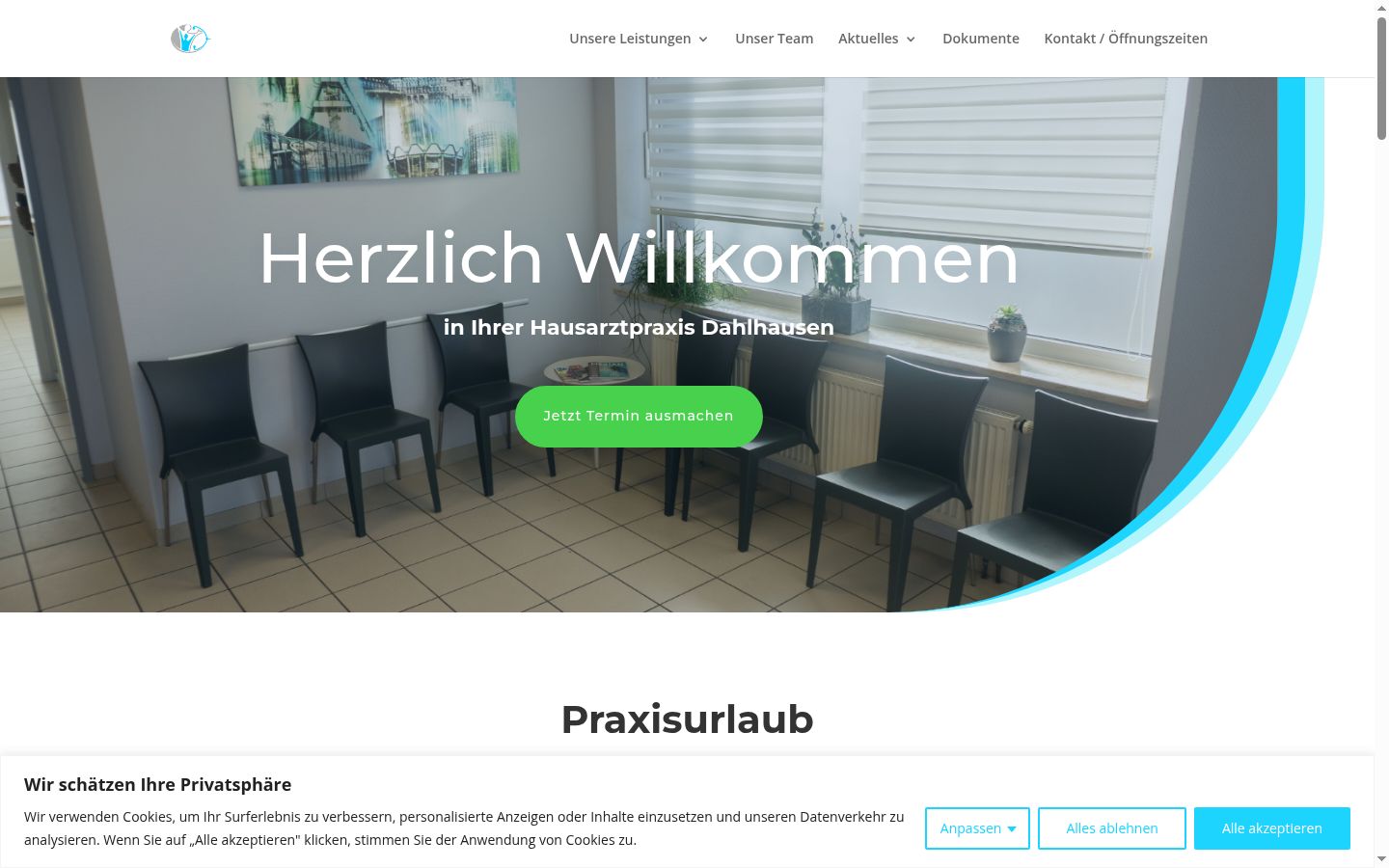 Ekrānuzņēmums ar piekrišanas baneri, kas tika rādīts pirms jebkādas mijiedarbības