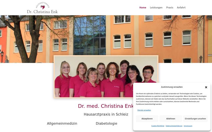 Képernyőkép: hausarzt-dr-enk.de