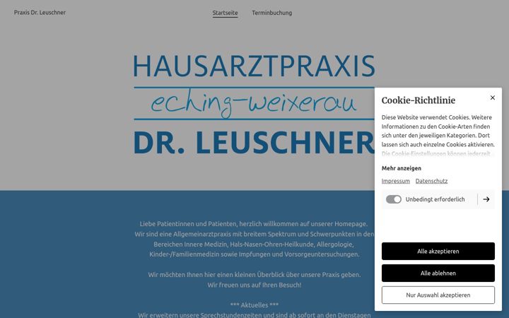 Screenshot of hausarzt-eching.de