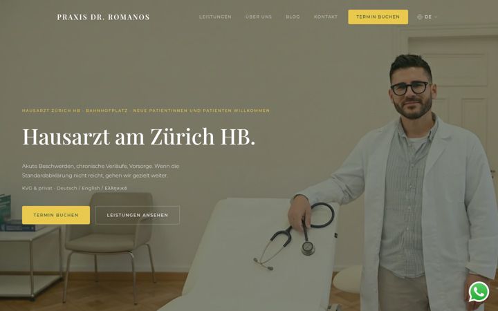 Screenshot of hausarzt-enge.ch