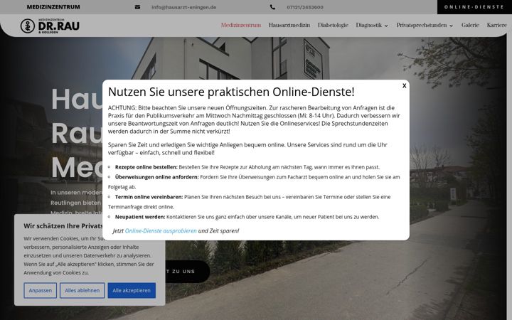 Képernyőkép: hausarzt-eningen.de
