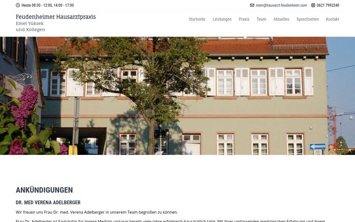 Screenshot of hausarzt-feudenheim.com