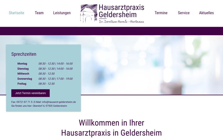 Screenshot of hausarzt-geldersheim.de