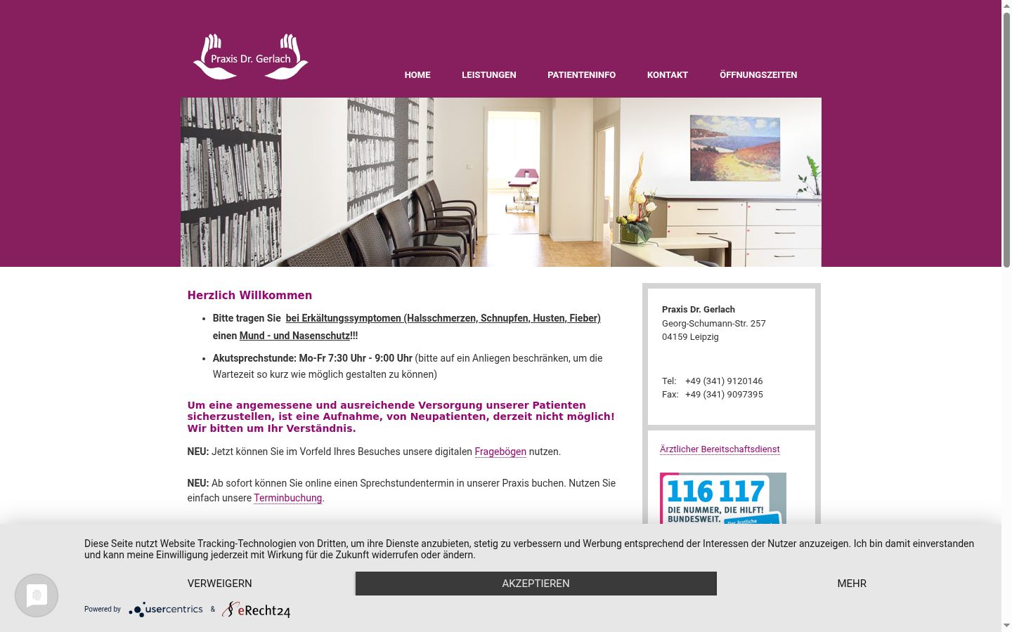Screenshot tal-banner tal-kunsens muri qabel kwalunkwe interazzjoni