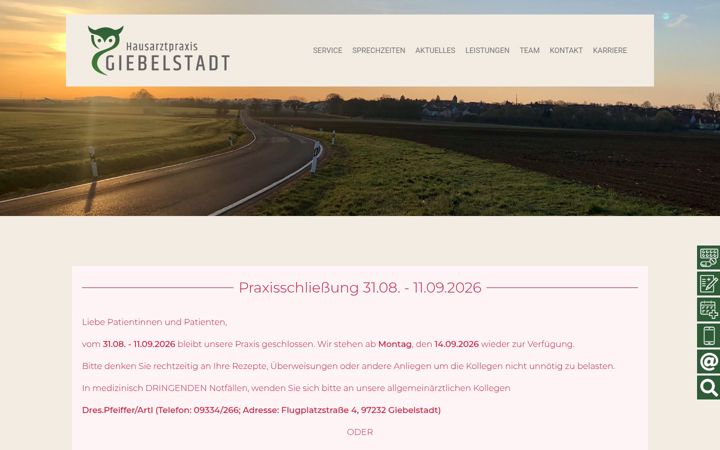 Screenshot of hausarzt-giebelstadt.de