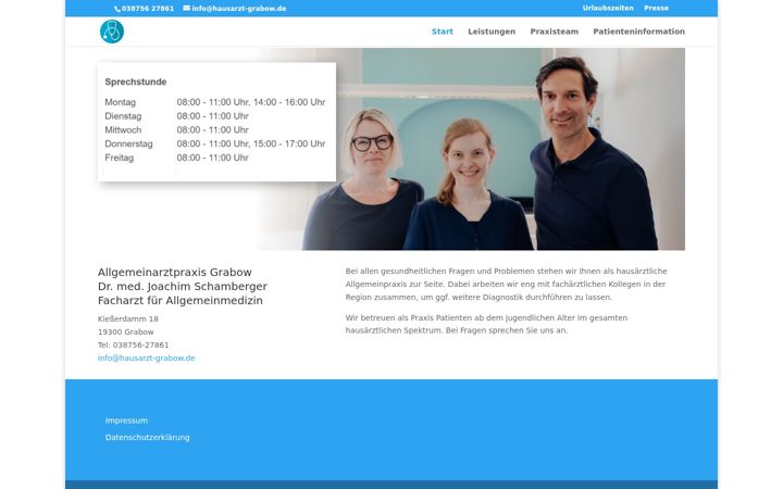 Screenshot of hausarzt-grabow.de