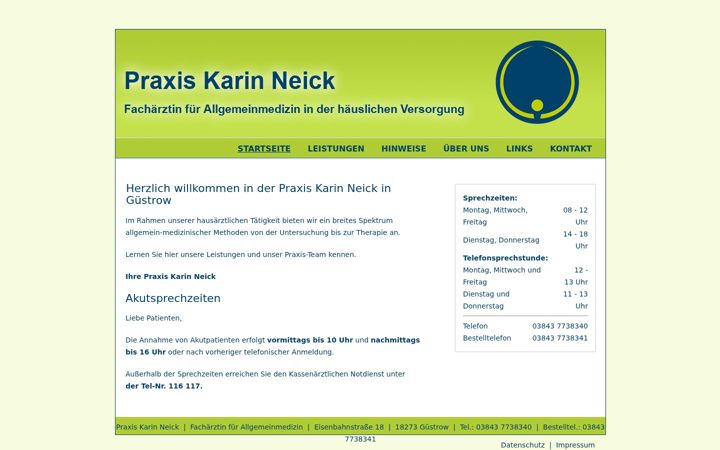 Snimka zaslona za hausarzt-guestrow.de