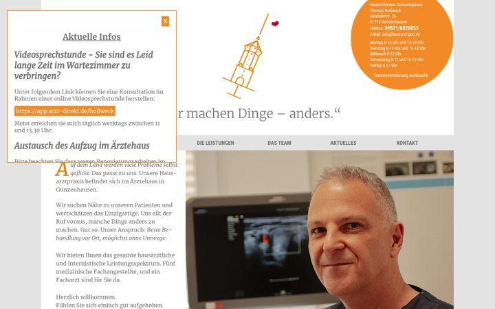 Snimka zaslona za hausarzt-gun.de