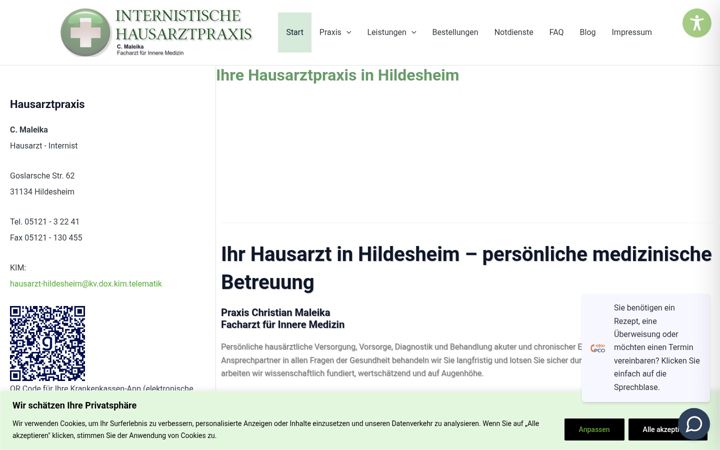 Képernyőkép: hausarzt-hildesheim.de
