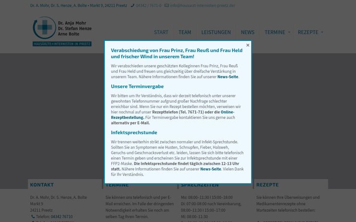 Képernyőkép: hausarzt-internisten-preetz.de