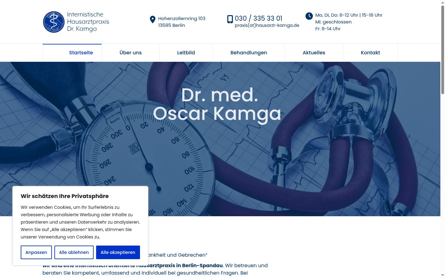 Screenshot del banner di consenso mostrato prima di qualsiasi interazione