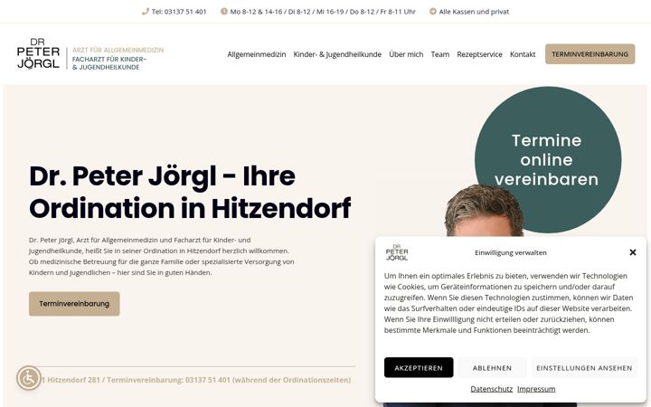 Screenshot of hausarzt-kinderarzt.at