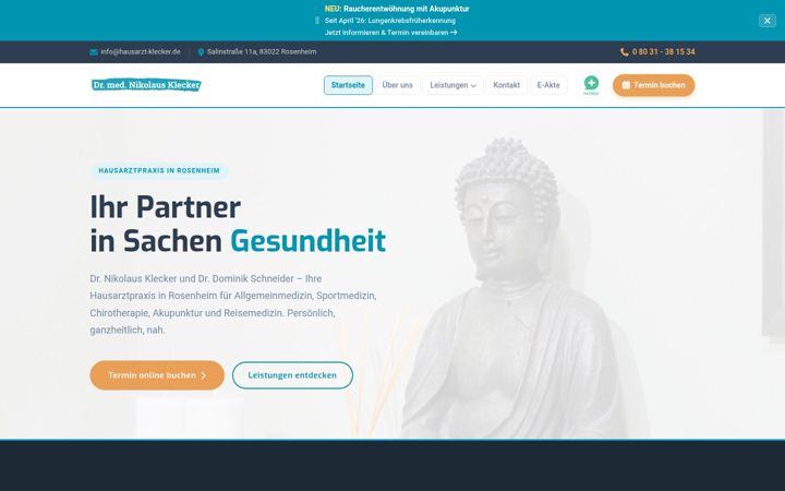 Képernyőkép: hausarzt-klecker.de