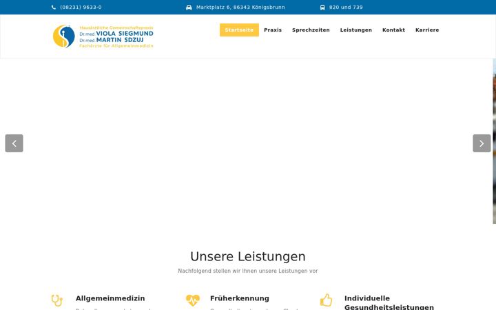 Screenshot of hausarzt-koenigsbrunn.de