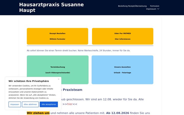 Screenshot of hausarzt-korbach.de