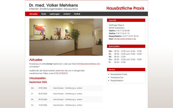 Screenshot of hausarzt-mehrkens.de
