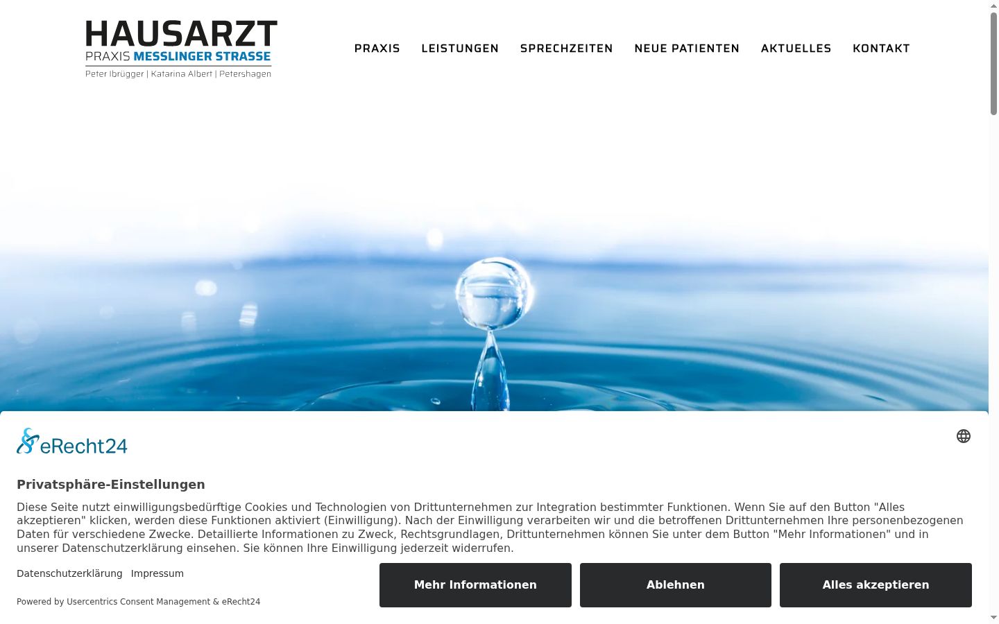 Screenshot del banner di consenso mostrato prima di qualsiasi interazione