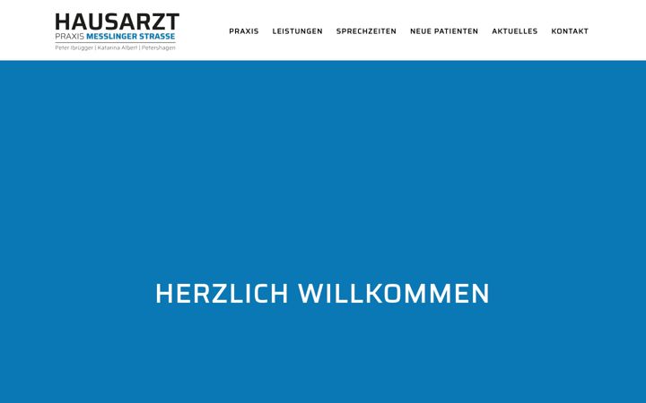 Screenshot of hausarzt-messlinger-strasse.de