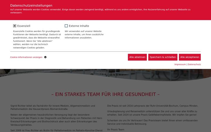 Screenshot of hausarzt-minden.de