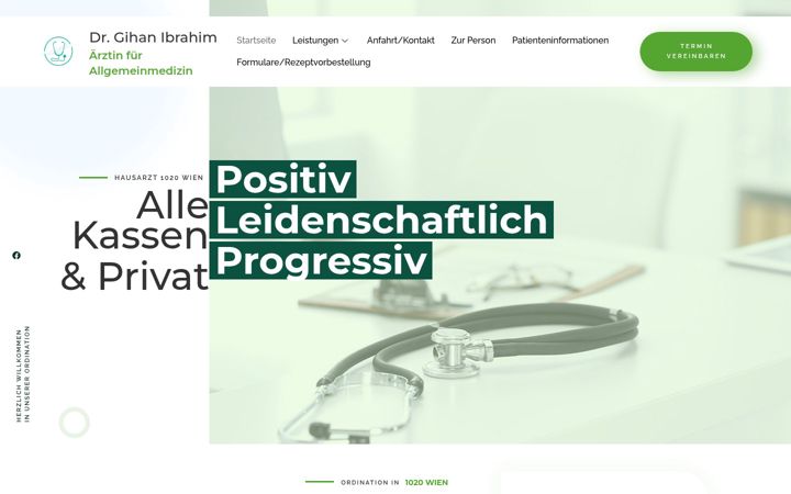 Screenshot of hausarzt-prater.com