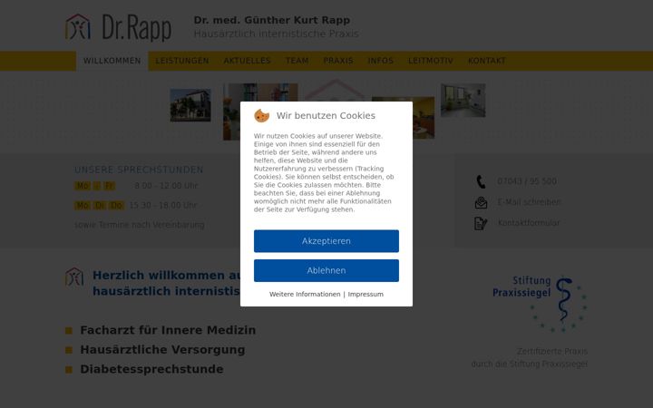 Képernyőkép: hausarzt-rapp.de
