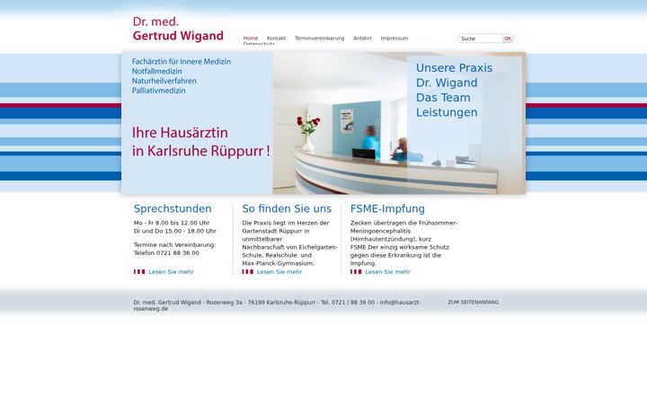 Screenshot of hausarzt-rosenweg.de