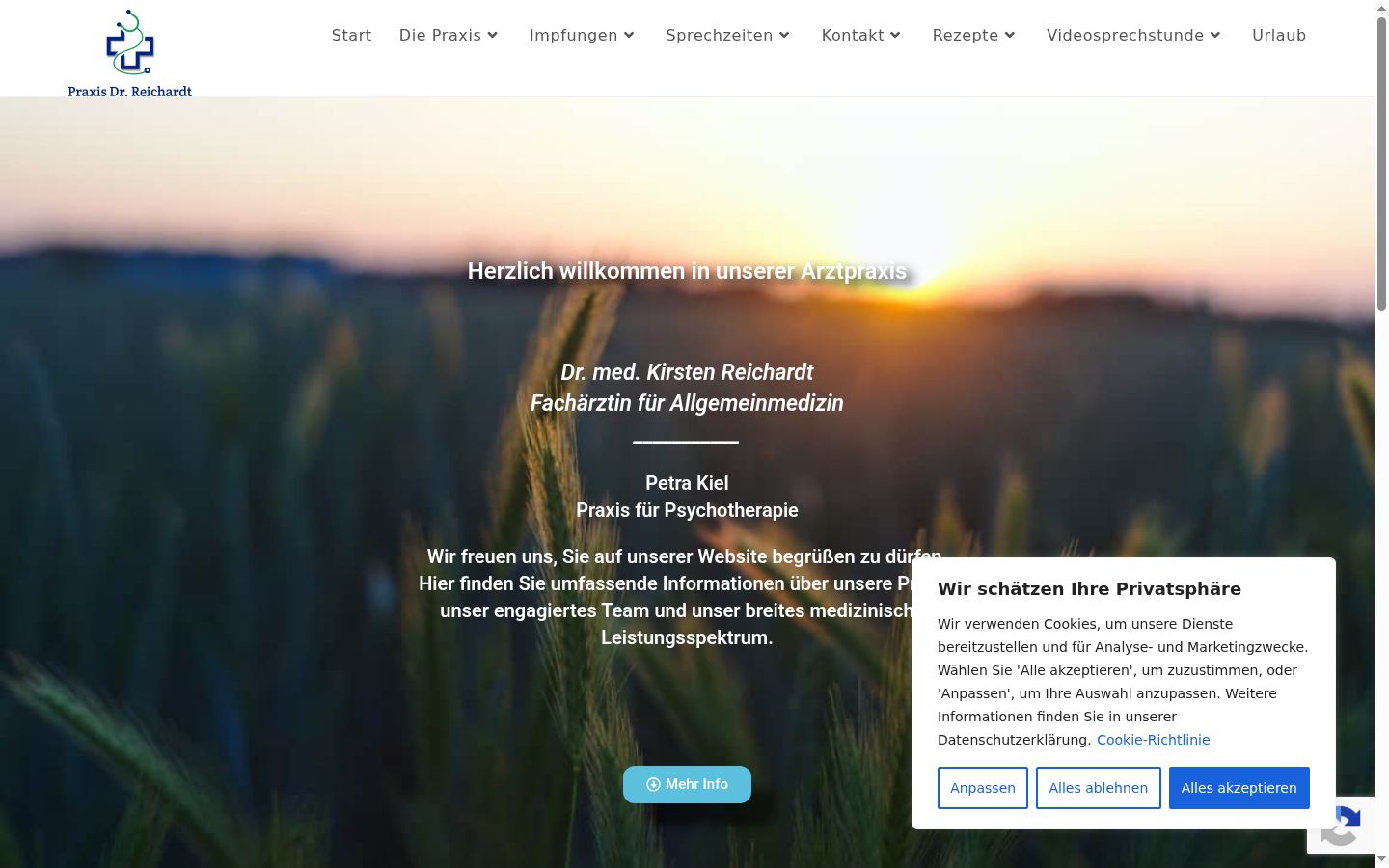 Screenshot of the consent banner shown before any interaction