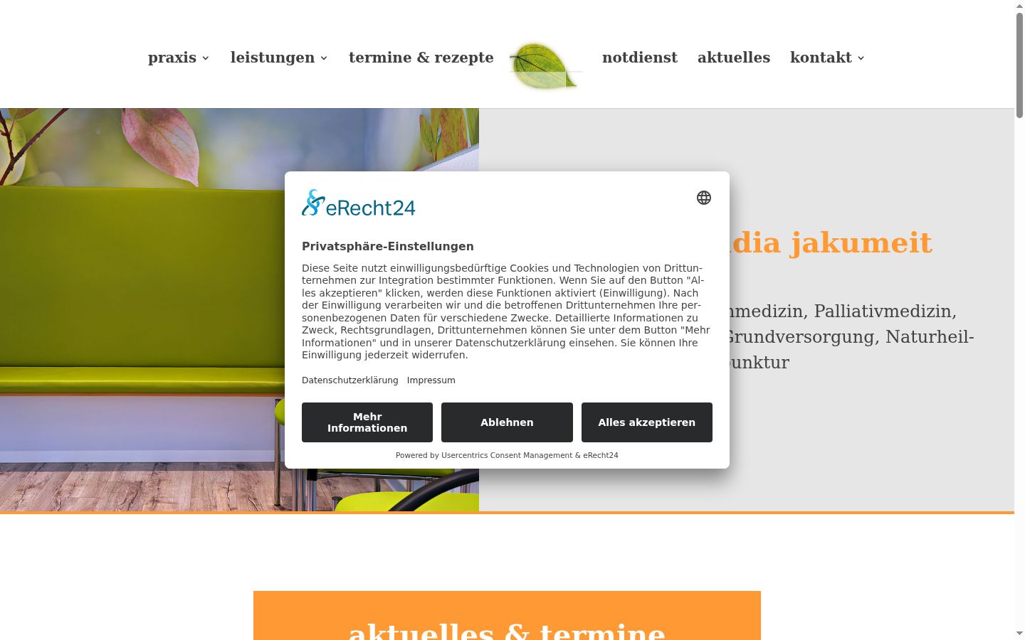 Screenshot of the consent banner shown before any interaction