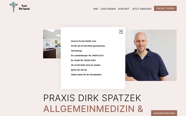 Screenshot of hausarzt-spatzek.de