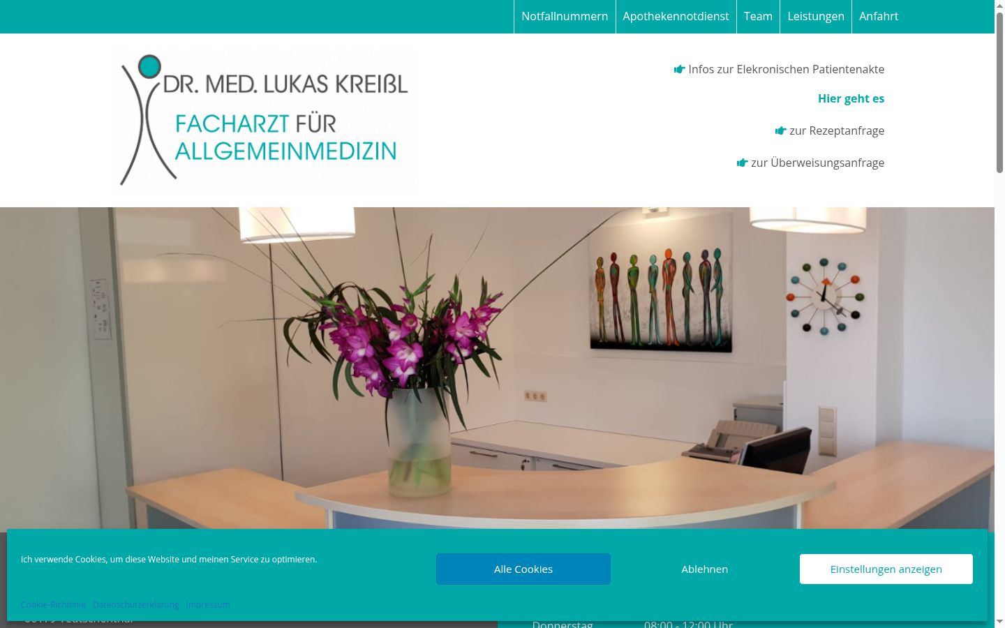 Screenshot of the consent banner shown before any interaction