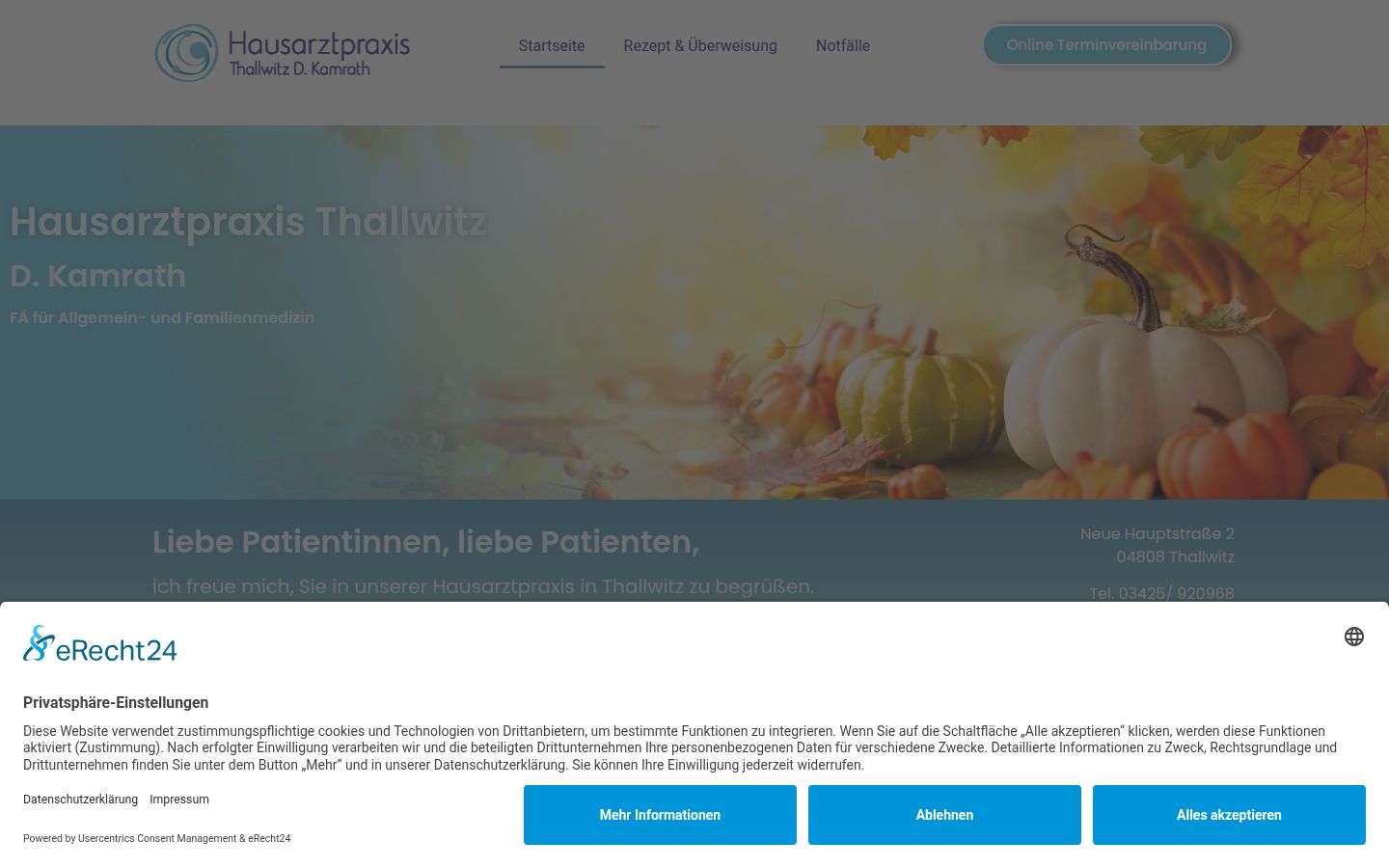 Screenshot of the consent banner shown before any interaction