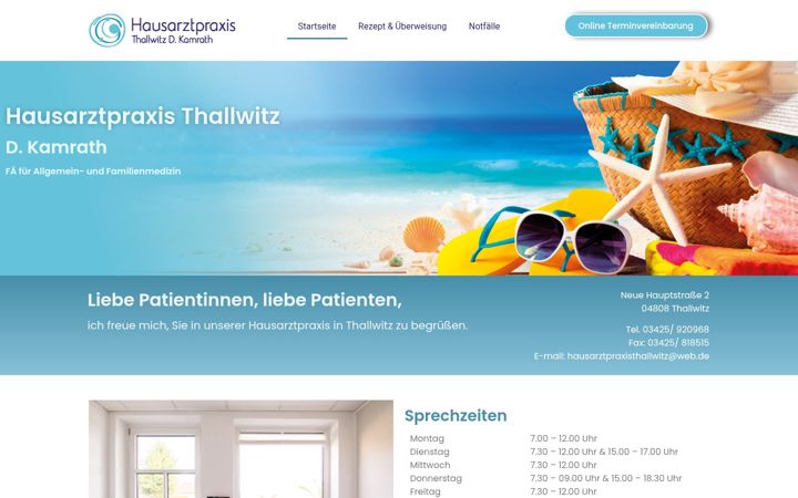 Screenshot of hausarzt-thallwitz.de