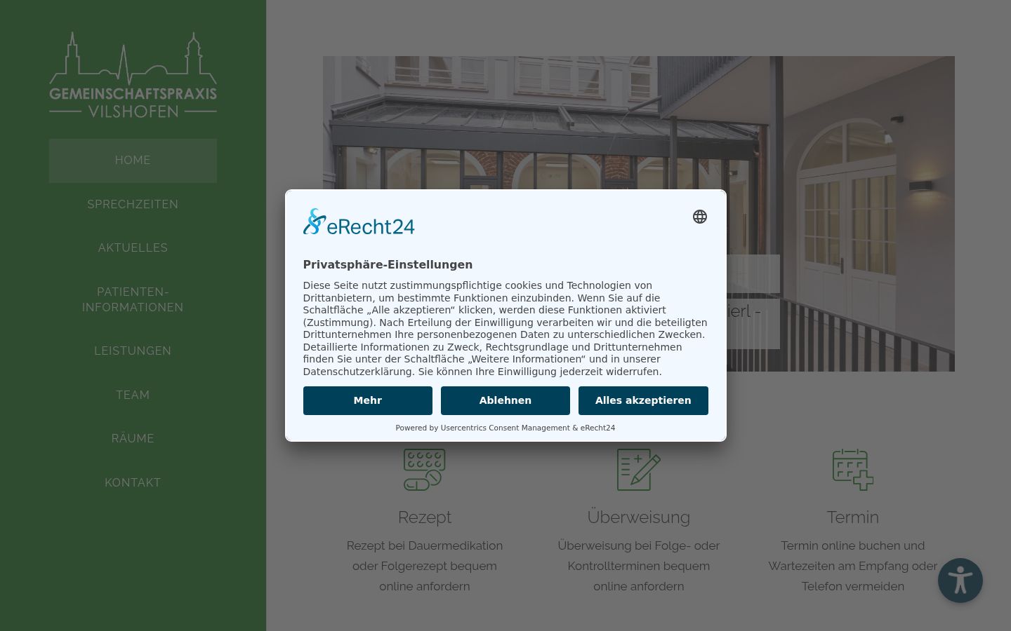 Screenshot of the consent banner shown before any interaction