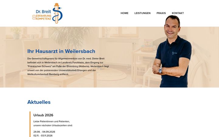 Screenshot of hausarzt-weilersbach.de