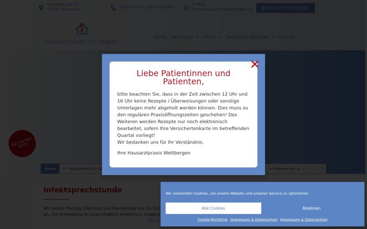 Screenshot of hausarzt-wettbergen.de